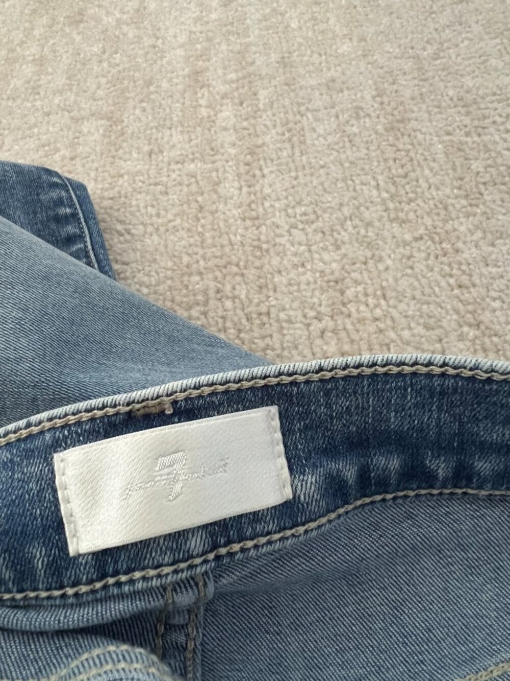 7 For All Mankind Cropped Alexa Blue Jeans 28 - Picture 9 of 12